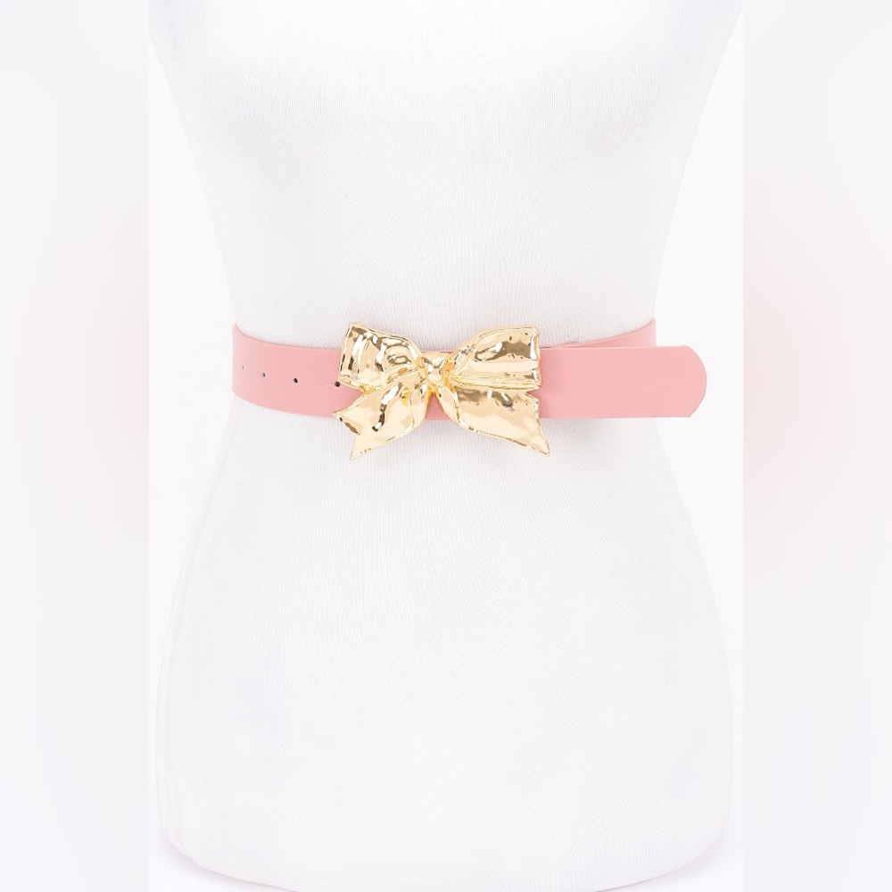 Gold Bow Buckle Statement Belt
